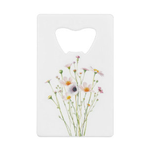 Aquarell-Blumenstrauß aus Wildblumen Geldbeutel Flaschenöffner