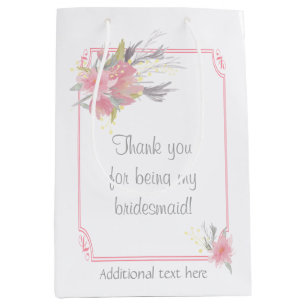 Aquarell-Blumenstrauß Brautjungfer Geschenk Hochze Mittlere Geschenktüte