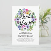 Aquarell Blumenstrauß Bridal Dusche Einladung (Stehend Vorderseite)