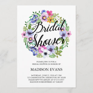 Aquarell Blumenstrauß Bridal Dusche Einladung