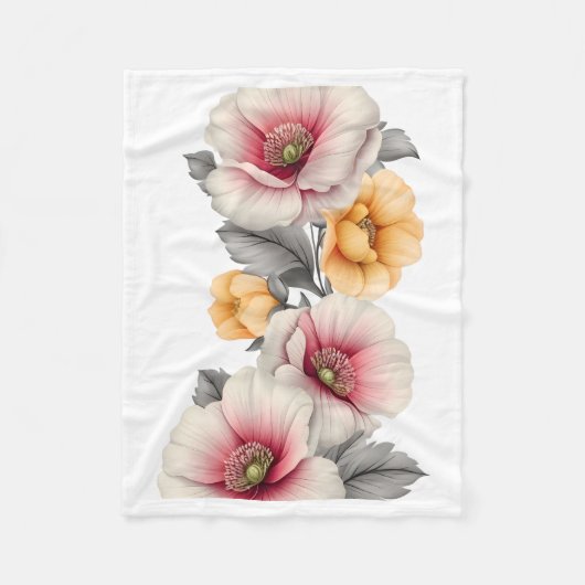 Aquarell-Blumenstrauß-Decke Fleecedecke (Vorderseite)