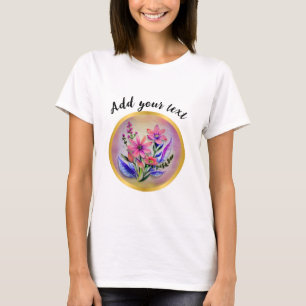 Aquarell-Blumenstrauß, farbenfroher Hintergrund    T-Shirt