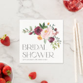 Aquarell-Blumenstrauß-Herbst-Brautparty Serviette (Beispiel)