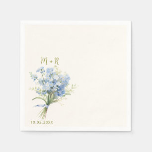 Aquarell-Blumenstrauß-Hochzeit Serviette