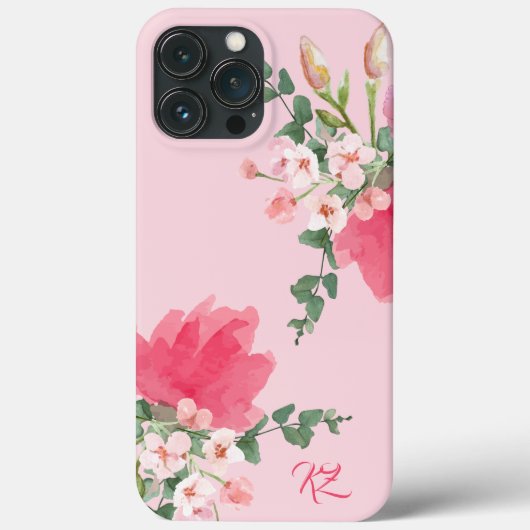 Aquarell-Blumenstrauß in sanftem Rosa Case-Mate iPhone Hülle (Rückseite)