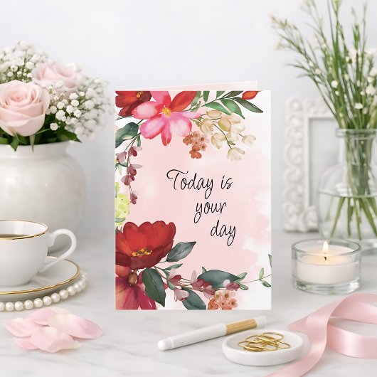 Aquarell Blumenstrauß Muttertag oder Geburtstag in Karte