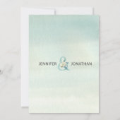 Aquarell Blumenstrauß Pink Beige Elfenbein Hochzei Einladung (Rückseite)