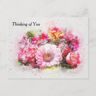 Aquarell-Blumenstrauß Postkarte