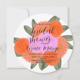 Aquarell-Blumenstrauß Rosa Feste Brautparty  Einladung