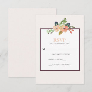 Aquarell-Blumenstrauß-RSVP-Karte Einladung