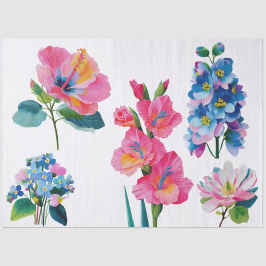 Aquarell-Blumenstrauß Seidenpapier (Vorderseite)
