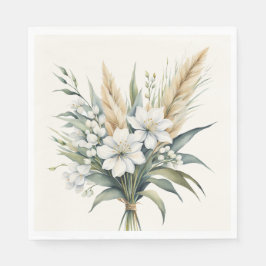 Aquarell-Blumenstrauß Serviette