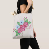 Aquarell-Blumenstrauß Tasche (Von Nahem)