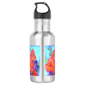 Aquarell-Blumenstrauß Trinkflasche (Rückseite)