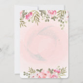 Aquarell Blumentee Kinderdusche Einladung (Rückseite)