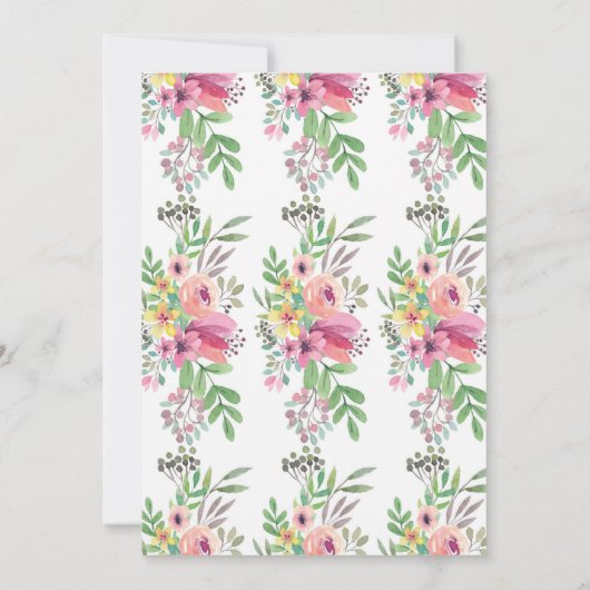 Aquarell Blumentee Kinderdusche Einladung (Rückseite)