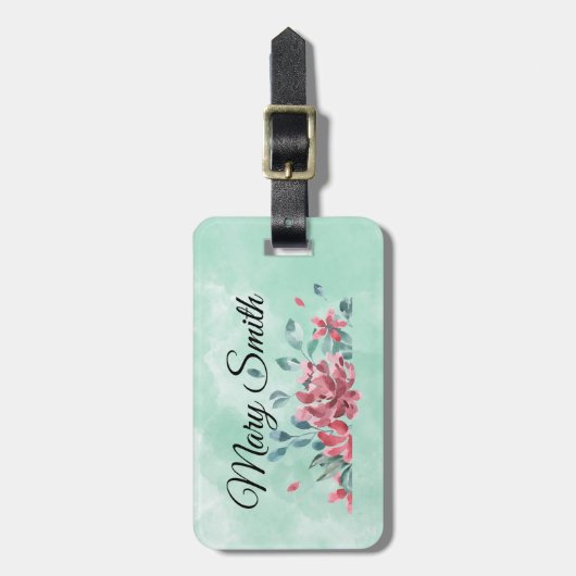 Aquarell-Blumenträume Gepäckanhänger (Vorderseite vertikal)