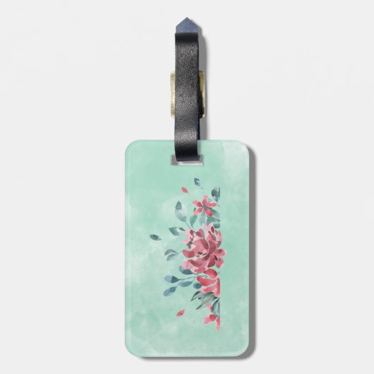 Aquarell-Blumenträume Gepäckanhänger (Rückseite vertikal)