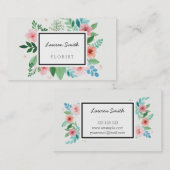 Aquarell-BlumenVisitenkarte Visitenkarte (Vorne/Hinten)