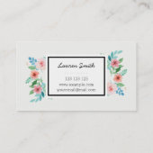 Aquarell-BlumenVisitenkarte Visitenkarte (Rückseite)