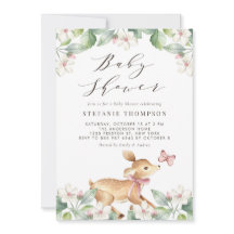 Aquarell Blumenwald Baby Deer Baby Dusche