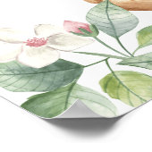 Aquarell Blumenwald Baby Deer Baby Dusche Poster (Ecke)