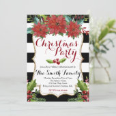 Aquarell Blumenweihe Weihnachten Party Einladung (Stehend Vorderseite)