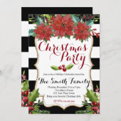 Aquarell Blumenweihe Weihnachten Party Einladung (Vorne/Hinten)