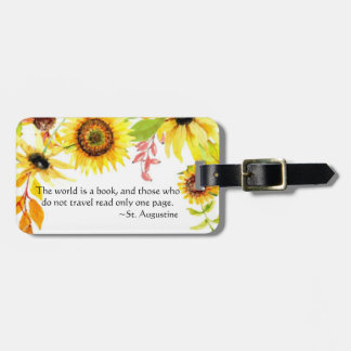 Aquarell-Blumenwelt ist ein Buch-Reise-Zitat Gepäckanhänger