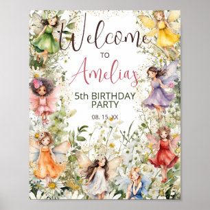 Aquarell Blumenzuchten Glitzer Party Willkommen Poster