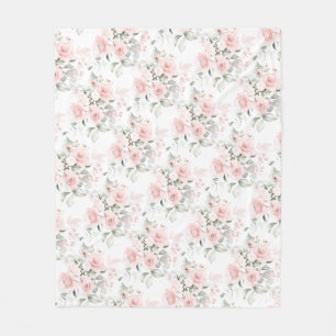 Aquarell-Blush-Dusty-Roses-Plüschdecke Fleecedecke