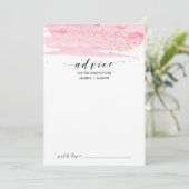 Aquarell Blush Pink und Gold Baby Dusche Hinweiskarte (Stehend Vorderseite)