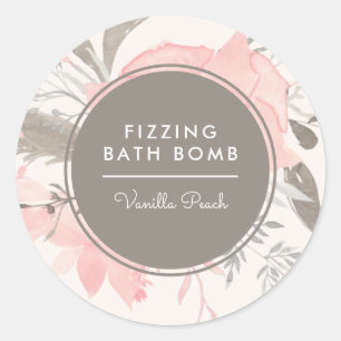 Aquarell Blush Taupe Blumengeschäft Produkt Runder Aufkleber