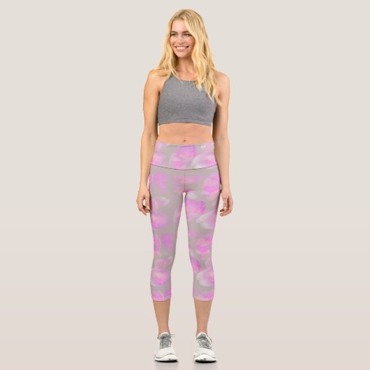 Aquarell Blüten  Capri Leggings (Vorderseite)