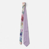 Aquarell-Blüten-Libellen-Muster Krawatte (Rückseite)