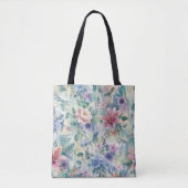 Aquarell-Blüten-Libellen-Muster Tasche (Vorderseite)