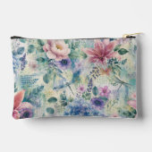 Aquarell-Blüten-Libellen-Muster Zubehörtasche (Rückseite)