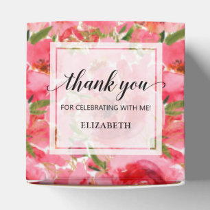 Aquarell-Blüten-Pfingstrosen-Brautparty Geschenkschachtel