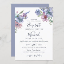 Aquarell Blütenblau Lila Blüten Moderne