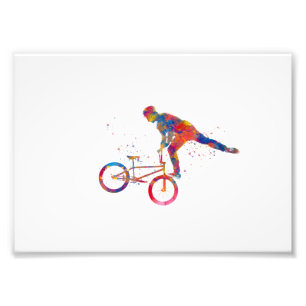 Aquarell-BMX-Fahrradrennen Fotodruck
