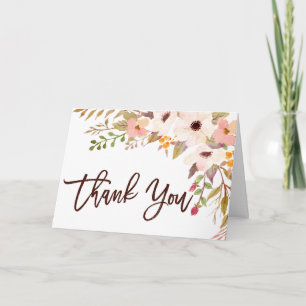 Aquarell-Bohemian-Blumen Dankeskarten Dankeskarte