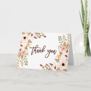 Aquarell-Bohemian-Blumen-Dankeskarten Dankeskarte