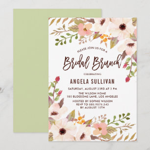 Aquarell-Bohemian-Blumen-Hochzeits-Brunch Einladung