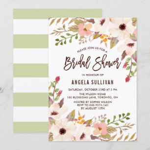 Aquarell-Bohemian-Blumen-Hochzeitsdusche-Einladung Einladung