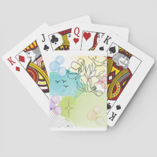 Aquarell-Bohemien auf Gepäckanhänger Spielkarten