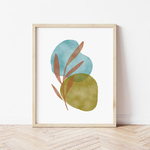 Aquarell Boho Abstrakte Formen Kunst Poster