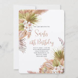 Aquarell Boho Beige Floral Geburtstag Einladung