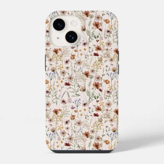 Aquarell-Boho-Blumenmuster iPhone / iPad-Hülle Hülle (Rückseite)