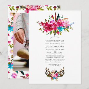 Aquarell Boho Chic Florale Feier des Lebens Einladung