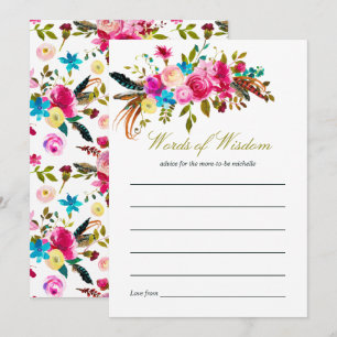 Aquarell Boho Chic Florales Babyshower-Mutter-Bera Einladung